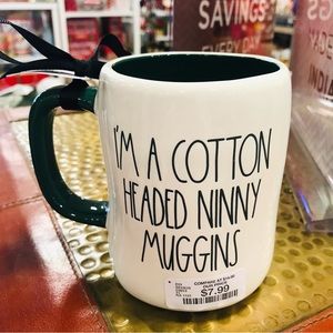 Rae Dunn 2023 20th Anniversary Elf Mug IM A COTTON HEADED NINNY MUGGINS